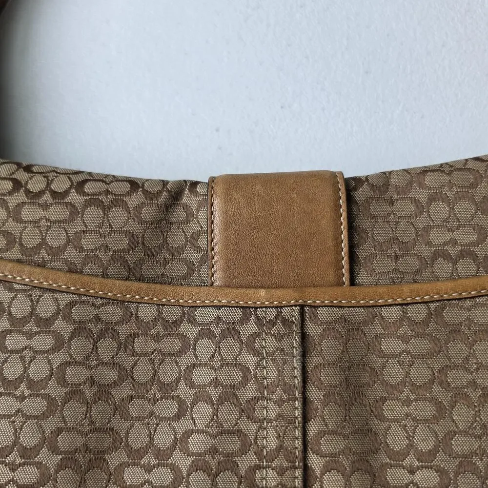 Vintage Coach Signature Soho Bag 6808 Medium Brown Canvas CC Leather Shoulder